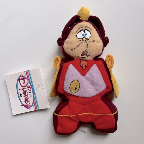New Disney Store Plush Mini Bean Bag Cogsworth from Beauty and the Beast 7" - Picture 1 of 4